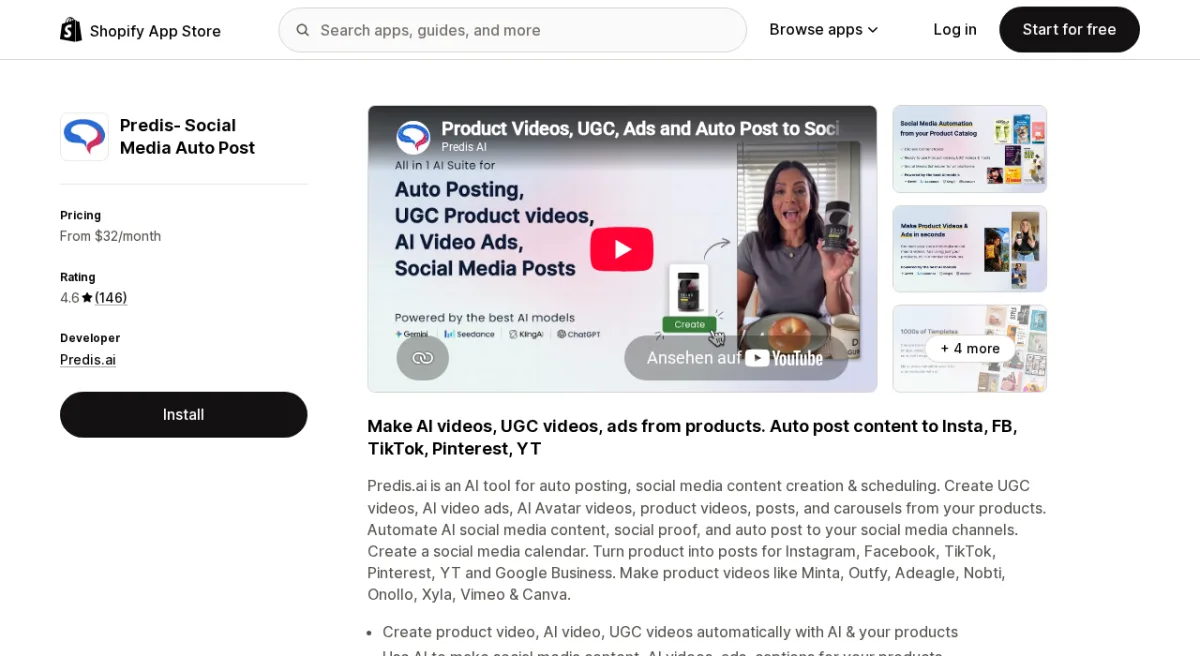Predis.ai on the Shopify App Store