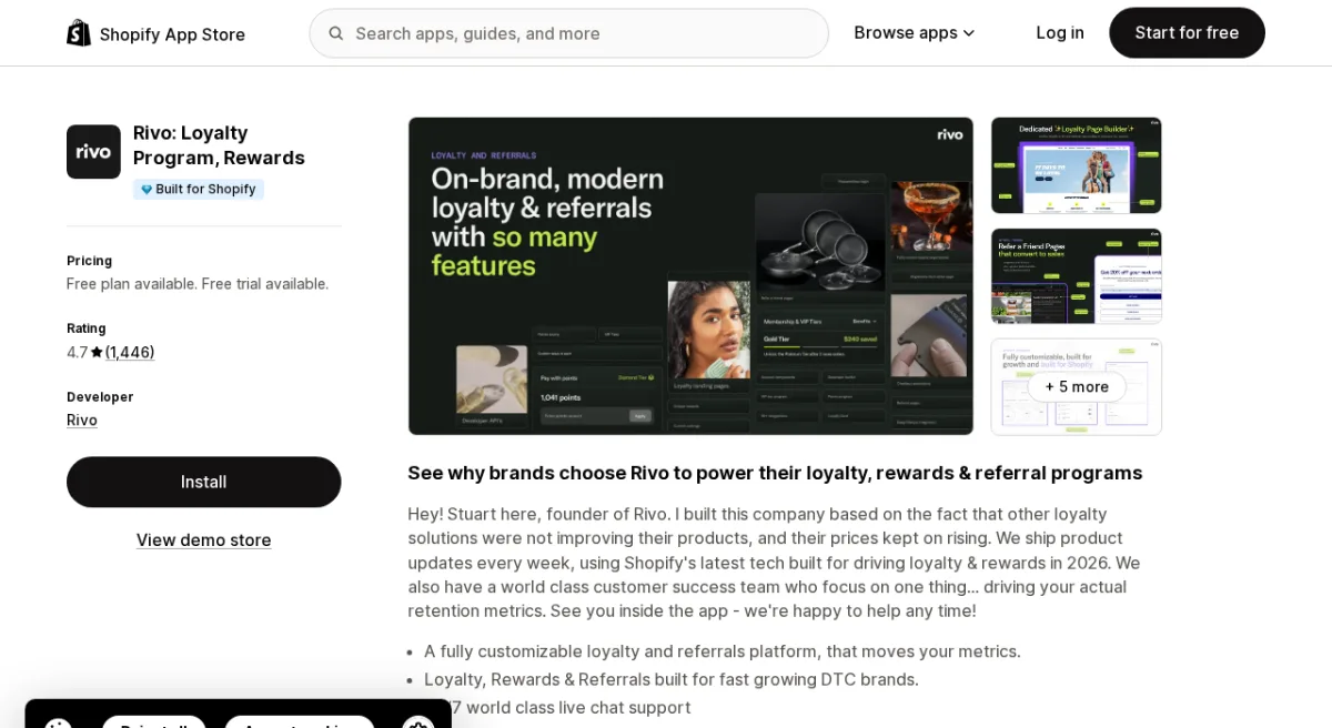 Rivo Loyalty Program Rewards on the Shopify App Store