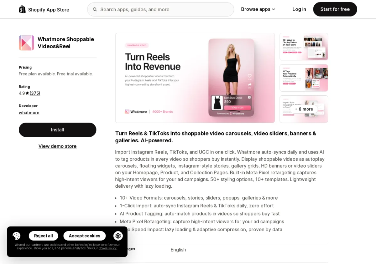 Whatmore Shoppable Videos and Reel on the Shopify App Store