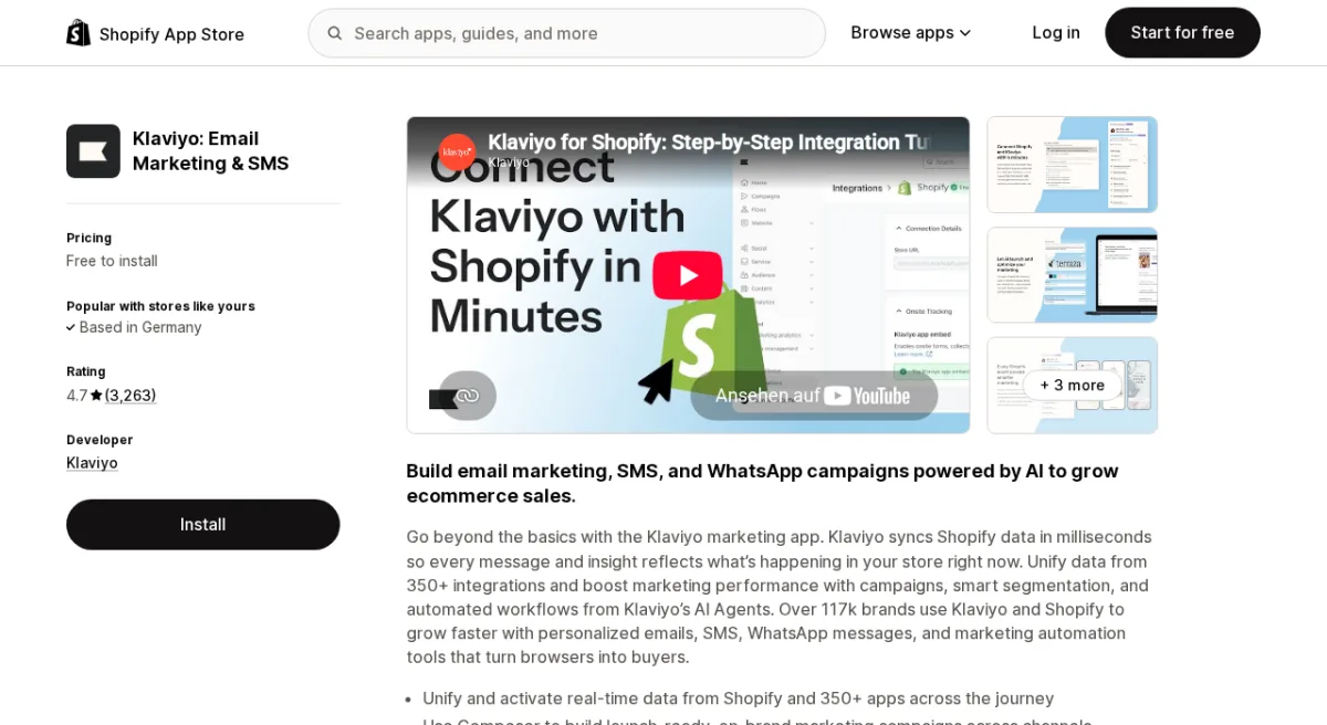 Klaviyo Email Marketing on the Shopify App Store