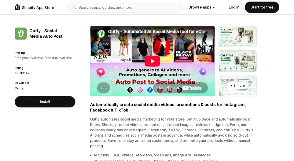 Outfy Autopilot Social Media on the Shopify App Store