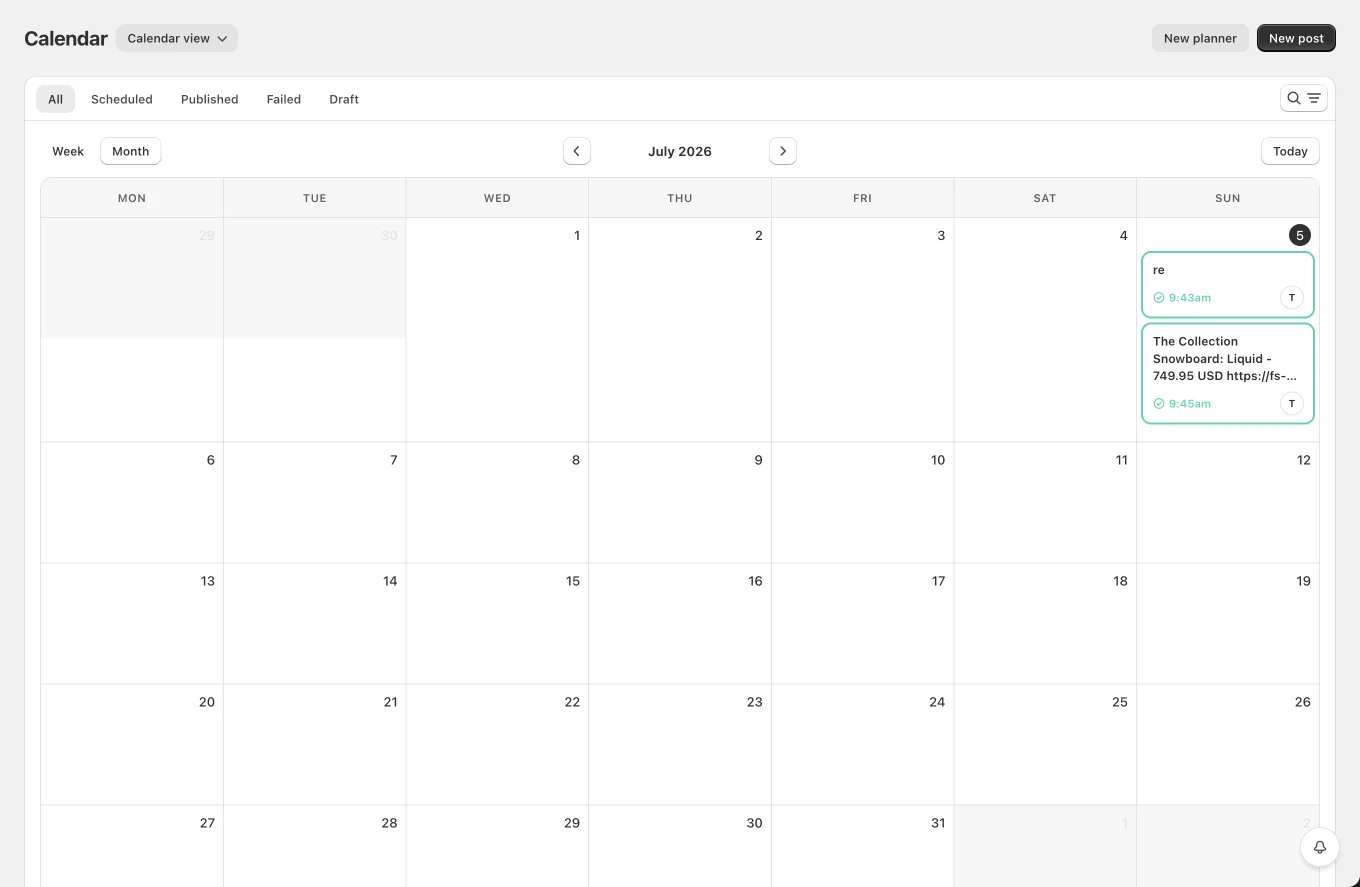 The content calendar